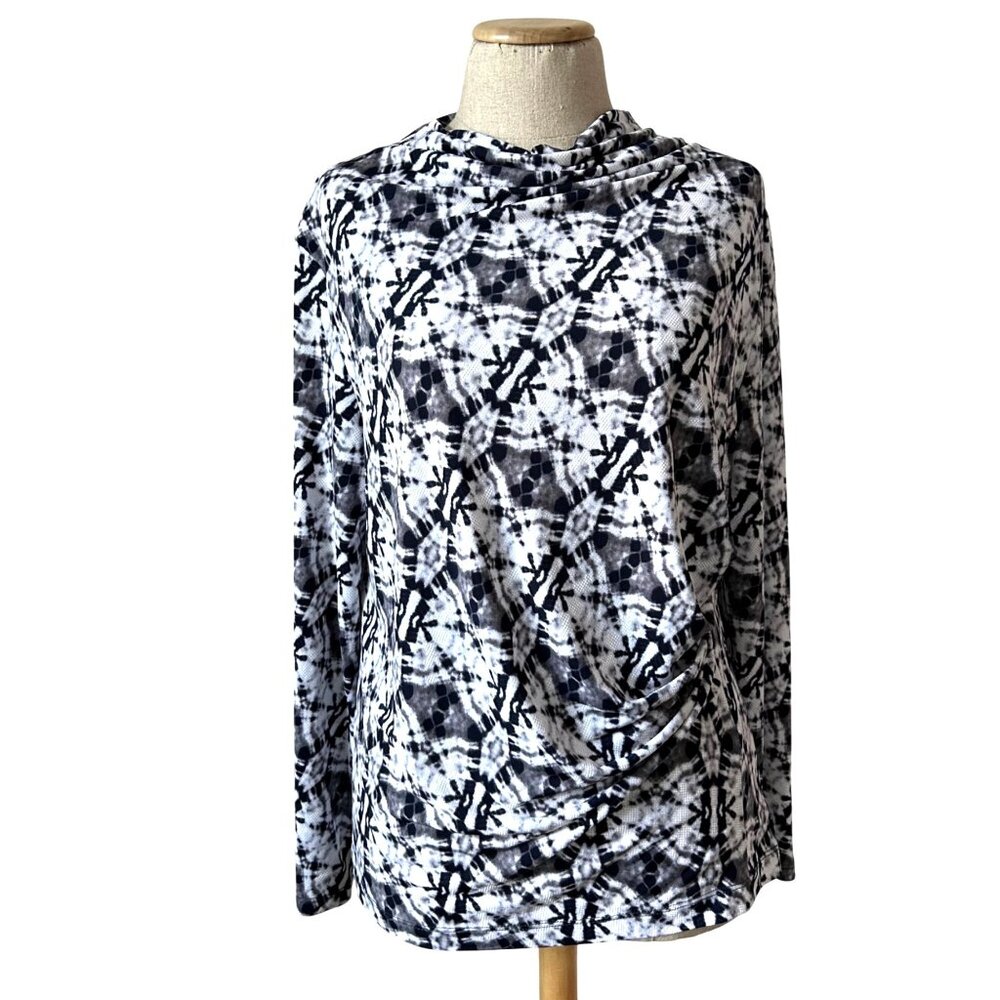 Clara Sunwoo Womens M Tie-Dye Long Sleeve Tunic Top Drape Design